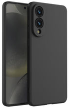 Kapa Matte Protective Lens Flexible Back Cover for Samsung Galaxy S25 Edge | Slim Silicone with Soft Lining Shockproof Full Body Bumper Case (Black) - Mobizang