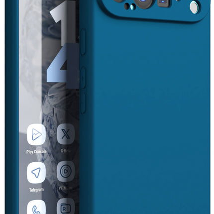 Kapa Matte Protective Lens Flexible Back Cover for Google Pixel 9 / 9 PRO | Slim Silicone with Soft Lining Shockproof Full Body Bumper Case (Blue)