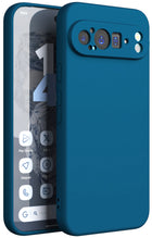 Kapa Matte Protective Lens Flexible Back Cover for Google Pixel 9 / 9 PRO | Slim Silicone with Soft Lining Shockproof Full Body Bumper Case (Blue)