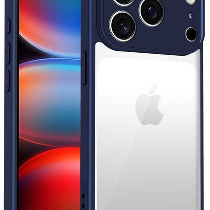 Kapa Hawkeye Clear Slim Tough Back Cover for Apple iPhone 17 Pro | Camera Lens Protector Anti Yellow Shockproof Clear Hybrid Case Cover (Blue)