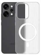 Kapa Wave Magnetic Frosted Grip Back Cover for Oppo Reno 14 Pro 5G | [MagSafe Compatible] Wireless charging, Slim, Metal Buttons Matte Finish Back Case (White) - Mobizang
