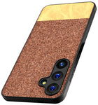 Kapa Soft Fabric & Leather Hybrid Protective Back Cover for Samsung Galaxy A55 (5G) | Shockproof Slim Hard Anti Slip Back Case (Brown)
