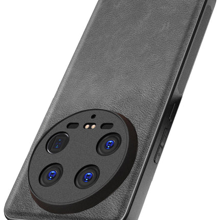 Kapa Tux Leather Back Cover for Xiaomi 14 ULTRA (5G) | Slim Shockproof Camera Protection Bumper Case (Grey)