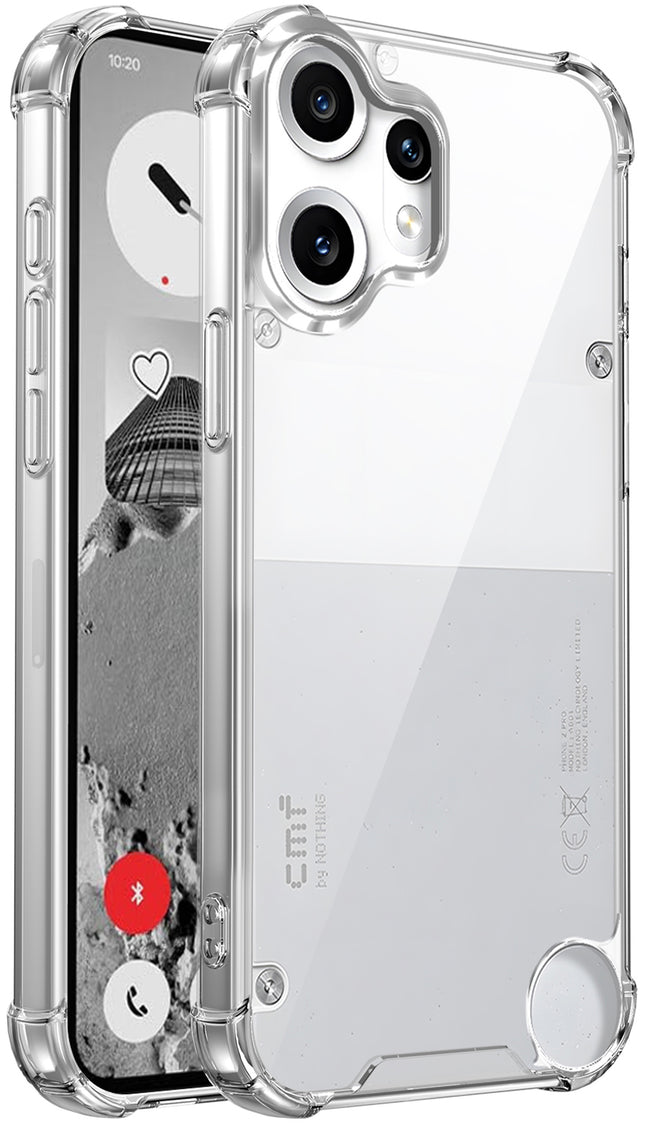 Kapa Airbag Armor Back Cover for CMF Phone 2 Pro | Clear Slim Shockproof [Military Grade Protection] Hybrid Bumper Case (Clear)