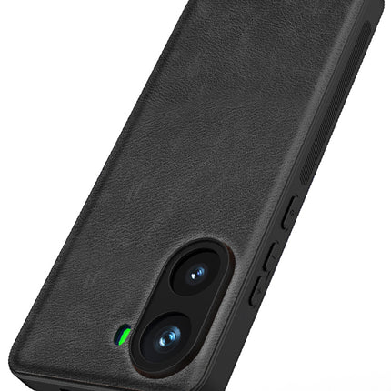 Kapa Tux Leather Back Cover for Poco X7 Pro 5G | Slim Shockproof Camera Protection Bumper Case (Black)