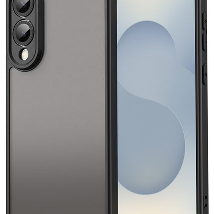 Kapa Shield Frosted Acrylic Back Cover for Samsung Galaxy S25 Edge| Hard Slim Inbuilt Camera Lens Cover Protection Shock Proof Bumper Case (Black)