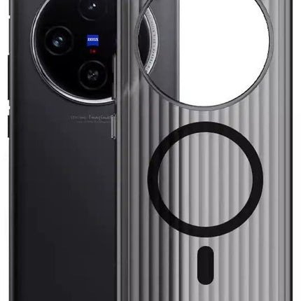 Kapa Wave Magnetic Frosted Grip Back Cover for Vivo X300 5G | [MagSafe Compatible] Wireless charging, Slim, Metal Buttons Matte Finish Back Case (Grey) - Mobizang