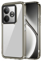 Kapa Warrior Acrylic Clear Back Cover For Realme GT 6 / GT 6T | Slim Shockproof [Military Grade Protection] Hybrid Bumper Case (Grey Sides)
