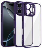 Kapa Hawkeye Clear Back Cover for Apple iPhone 16 Pro | Camera Lens Protector Shockproof Slim Clear Case Cover (Purple Sides) - Mobizang