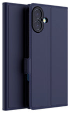 Kapa Noble Slim Magnetic Leather Flip Case Cover for Apple iPhone 16 Plus | Card Holder Stand Flip Wallet Case (Blue) - Mobizang