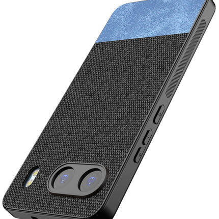 Kapa Soft Fabric & Leather Hybrid Protective Back Cover for OnePlus Nord 4 | Shockproof Slim Hard Anti Slip Back Case (Black,Blue)