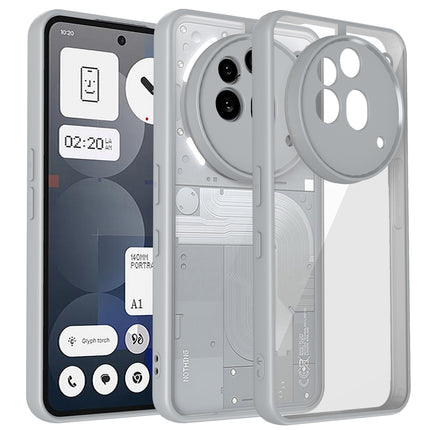 Kapa Hawkeye Clear Back Cover for Nothing Phone 3A Pro | Camera Lens Protector Shockproof Slim Clear Case Cover (Grey Sides)