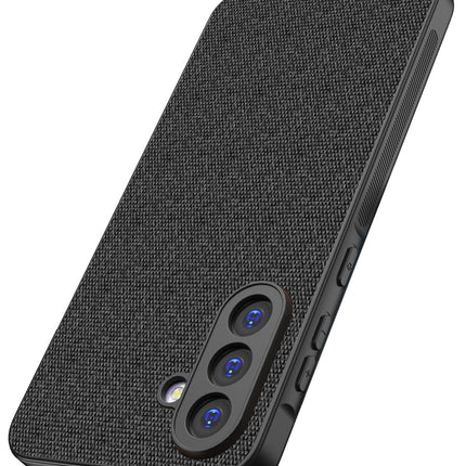 Kapa Soft Full Fabric Protective Back Case Cover for Samsung Galaxy M16 | Shockproof Slim Hard Anti Slip Back Case (Black)