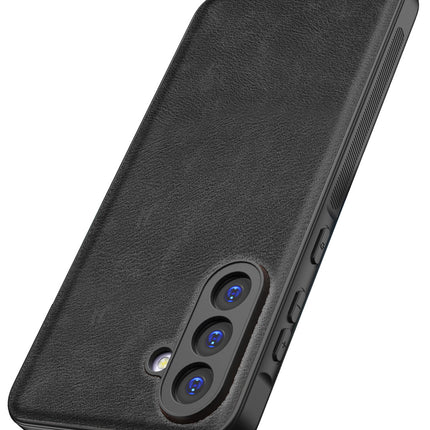 Kapa Tux Leather Back Cover for Samsung Galaxy A16 | Slim Shockproof Camera Protection Bumper Case (Black)