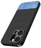 Kapa Soft Fabric & Leather Hybrid Protective Back Cover for Oppo Reno 14 5G | Shockproof Slim Hard Anti Slip Back Case (Black,Blue) - Mobizang