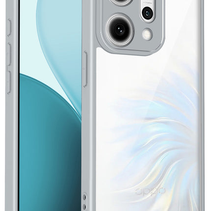 Kapa Hawkeye Clear Slim Tough Back Cover for Oppo Reno 14 Pro 5G | Camera Lens Protector Anti Yellow Shockproof Clear Hybrid Case Cover (Grey) - Mobizang