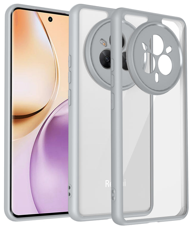 Kapa Hawkeye Clear Back Cover for Realme 14 Pro 5G | Camera Lens Protector Shockproof Slim Clear Case Cover (Grey Sides) - Mobizang