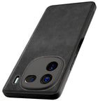 Kapa Tux Leather Back Cover for IQOO 12 (5G) | Slim Shockproof Camera Protection Bumper Case (Black) - Mobizang