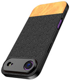 Kapa Soft Fabric & Leather Hybrid Protective Back Cover for Apple iPhone 17 Air | Shockproof Slim Hard Anti Slip Back Case (Black,Brown)