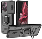 Kapa Armor Slider Back Cover for Vivo V30E (5G) | Inbuilt Ring + Camera Slider Shockproof Lens Protection Bumper Back Case (Black)