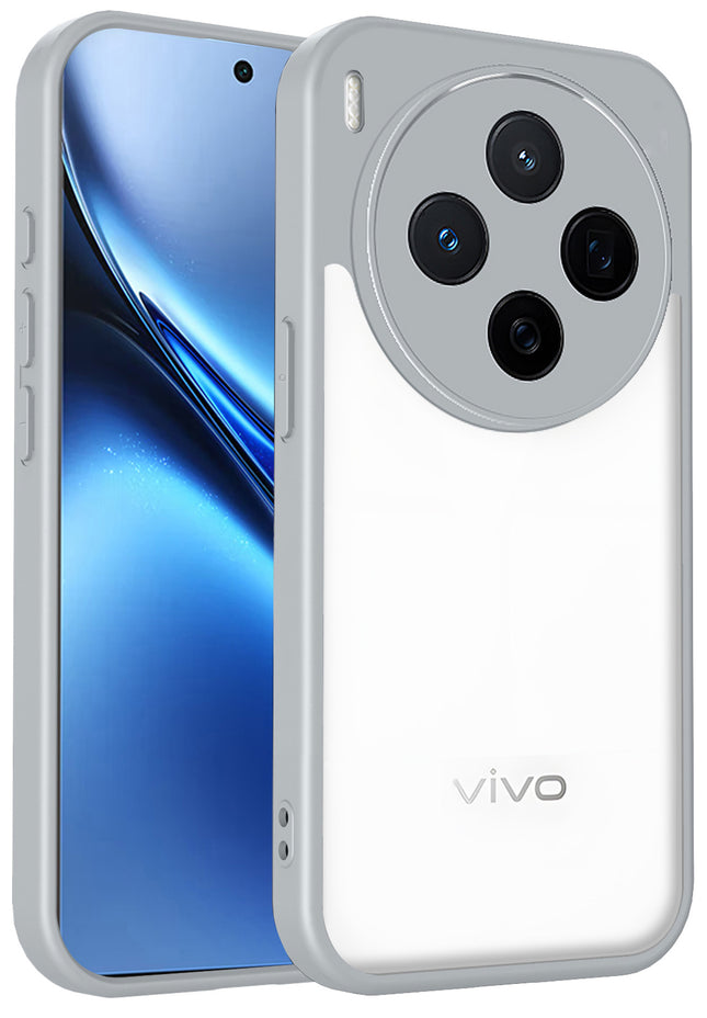 Kapa Hawkeye Clear Slim Tough Back Cover for Vivo X300 5G | Camera Lens Protector Anti Yellow Shockproof Clear Hybrid Case Cover (Grey)