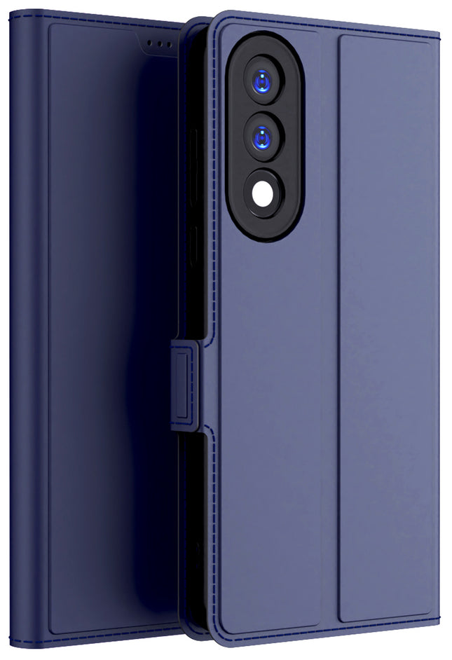 Kapa Noble Slim Magnetic Leather Flip Case Cover for OnePlus Nord 5 | Card Holder Stand Flip Wallet Case (Blue)