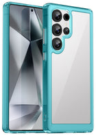 Kapa Unicorn Acrylic Clear Back Cover For Samsung Galaxy S25 Ultra | Slim Shockproof [Military Grade Protection] Hybrid Bumper Case (Blue Sides) - Mobizang