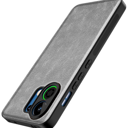 Kapa Tux Leather Back Cover for Oppo K13 Turbo / K13 Turbo Pro | Slim Shockproof Camera Protection Bumper Case (Grey)