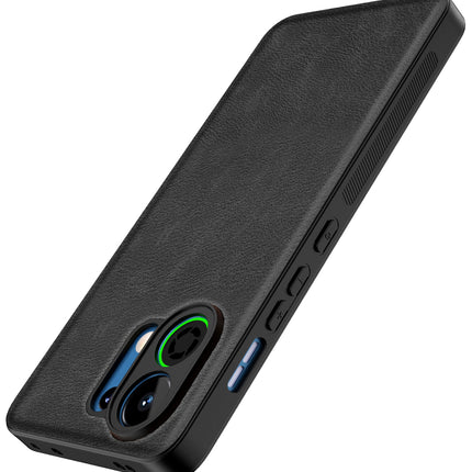 Kapa Tux Leather Back Cover for Oppo K13 Turbo / K13 Turbo Pro | Slim Shockproof Camera Protection Bumper Case (Black)