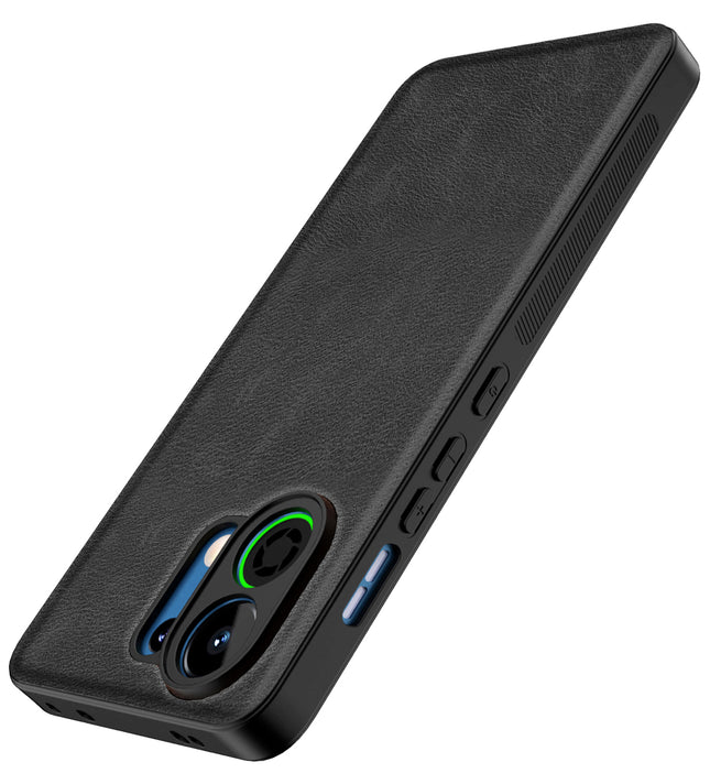 Kapa Tux Leather Back Cover for Oppo K13 Turbo / K13 Turbo Pro | Slim Shockproof Camera Protection Bumper Case (Black)