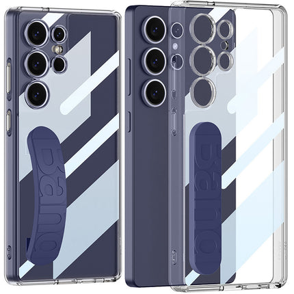 Kapa Clear Airbag + Band Back Case for Samsung Galaxy S25 Ultra | Transparent Shockproof Slim Grip Hard Protective Cover (Dark Blue Band)
