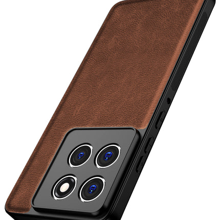 Kapa Tux Leather Back Cover for Moto Edge 60 / Edge 60 Fusion | Slim Shockproof Camera Protection Bumper Case (Brown)