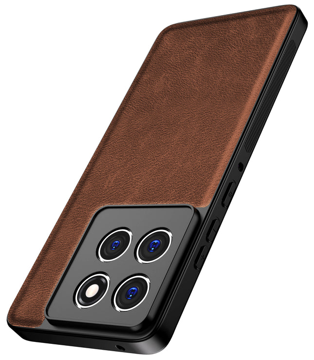 Kapa Tux Leather Back Cover for Moto Edge 60 / Edge 60 Fusion | Slim Shockproof Camera Protection Bumper Case (Brown)