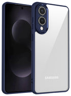 Kapa Hawkeye Clear Slim Tough Back Cover for Samsung Galaxy S25 Edge | Camera Lens Protector Anti Yellow Shockproof Clear Hybrid Case Cover (Blue)
