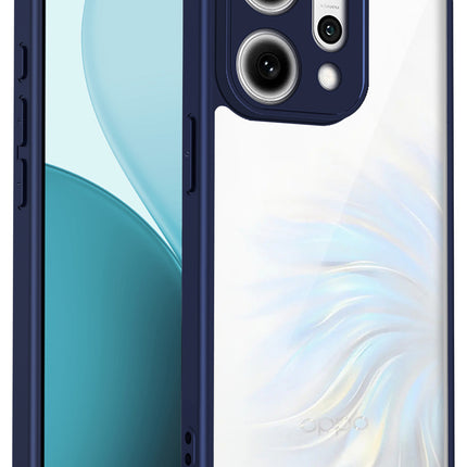 Kapa Hawkeye Clear Slim Tough Back Cover for Oppo Reno 14 Pro 5G | Camera Lens Protector Anti Yellow Shockproof Clear Hybrid Case Cover (Blue) - Mobizang