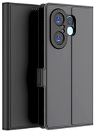 Kapa Noble Slim Magnetic Leather Flip Case Cover for Vivo X200 FE 5G | Card Holder Stand Flip Wallet Case (Black) - Mobizang
