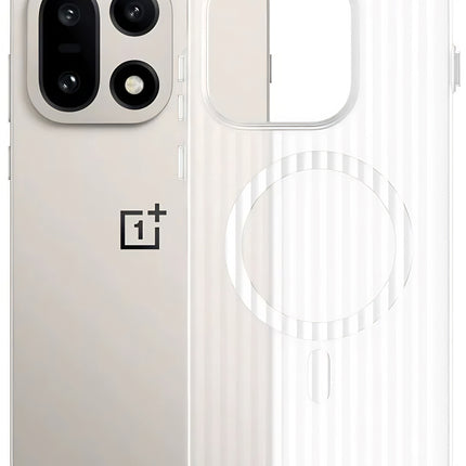 Kapa Wave Magnetic Frosted Grip Back Cover for OnePlus 15 | [MagSafe Compatible] Wireless charging, Slim, Metal Buttons Matte Finish Back Case (White)