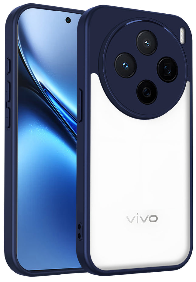 Kapa Hawkeye Clear Slim Tough Back Cover for Vivo X200 5G | Camera Lens Protector Anti Yellow Shockproof Clear Hybrid Case Cover (Blue)