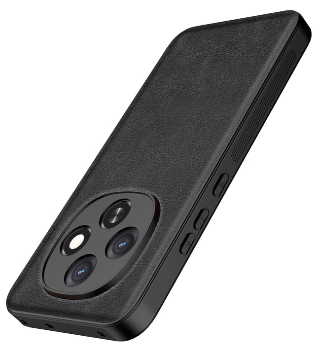 Kapa Tux Leather Back Cover for Oppo F31 Pro 5G | Slim Shockproof Camera Protection Bumper Case (Black)