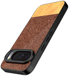 Kapa Soft Fabric & Leather Hybrid Protective Back Cover for Google Pixel 10 Pro | Shockproof Slim Hard Anti Slip Back Case (Brown)