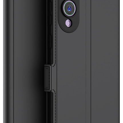 Kapa Noble Slim Magnetic Leather Flip Case Cover for Samsung Galaxy S25 Edge | Card Holder Stand Flip Wallet Case (Black)
