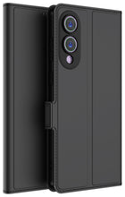 Kapa Noble Slim Magnetic Leather Flip Case Cover for Samsung Galaxy S25 Edge | Card Holder Stand Flip Wallet Case (Black)
