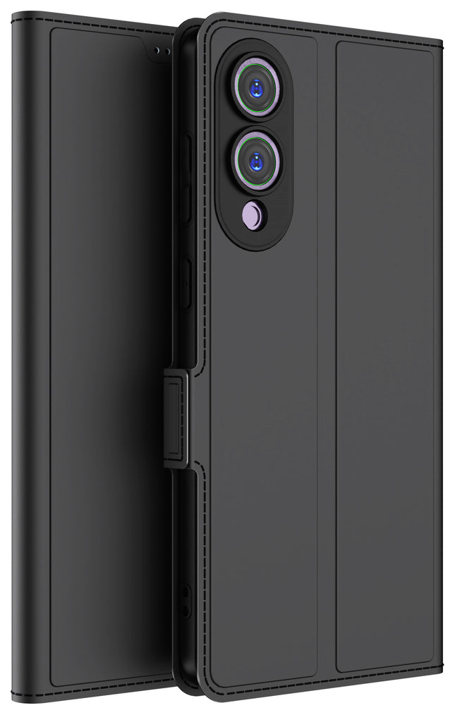 Kapa Noble Slim Magnetic Leather Flip Case Cover for Samsung Galaxy S25 Edge | Card Holder Stand Flip Wallet Case (Black)