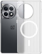 Kapa Matte Magnetic Wave Grip Back Cover for OnePlus 12 | [MagSafe Compatible] Wireless charging, Slim, Metal Buttons, Frosted Back Case (White) - Mobizang