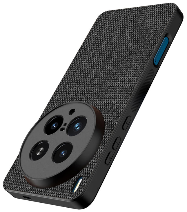 Kapa Soft Full Fabric Protective Back Case Cover for Vivo X200 Ultra | Shockproof Slim Hard Anti Slip Back Case (Black)