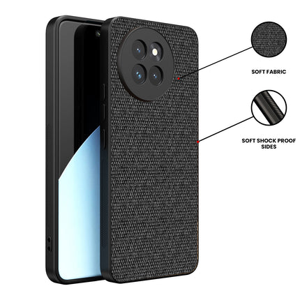 Kapa Soft Full Fabric Protective Back Case Cover for Xiaomi 14 Civi | Shockproof Slim Hard Anti Slip Back Case (Black)