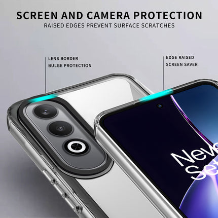 Kapa Warrior Acrylic Clear Back Cover For OnePlus Nord CE4 | Slim Shockproof [Military Grade Protection] Hybrid Bumper Case (Clear Sides)
