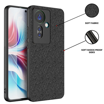 Kapa Soft Full Fabric Protective Back Case Cover for Oppo F25 Pro (5G) | Shockproof Slim Hard Anti Slip Back Case (Black) - Mobizang