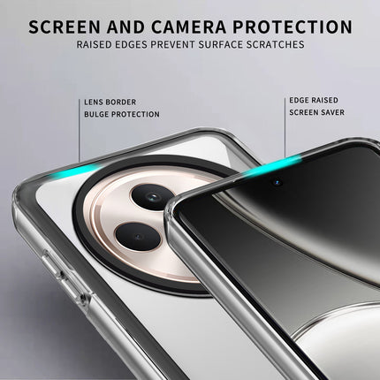 Kapa Warrior Acrylic Clear Back Cover For Oppo F27 Pro / Oppo F27 Pro Plus | Slim Shockproof [Military Grade Protection] Hybrid Bumper Case (Clear Sides)