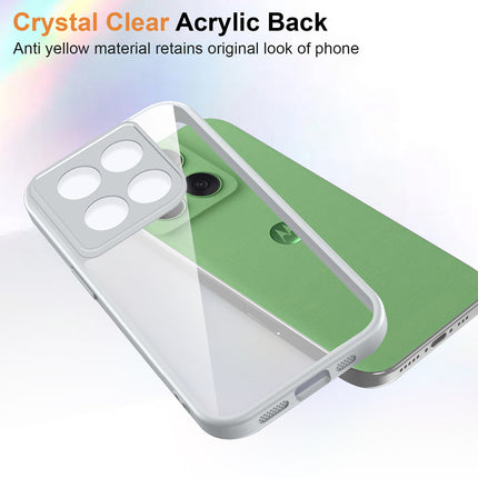 Kapa Hawkeye Clear Slim Tough Back Cover for Motorola G86 Power 5G | Camera Lens Protector Anti Yellow Shockproof Clear Hybrid Case Cover (Grey Sides) - Mobizang